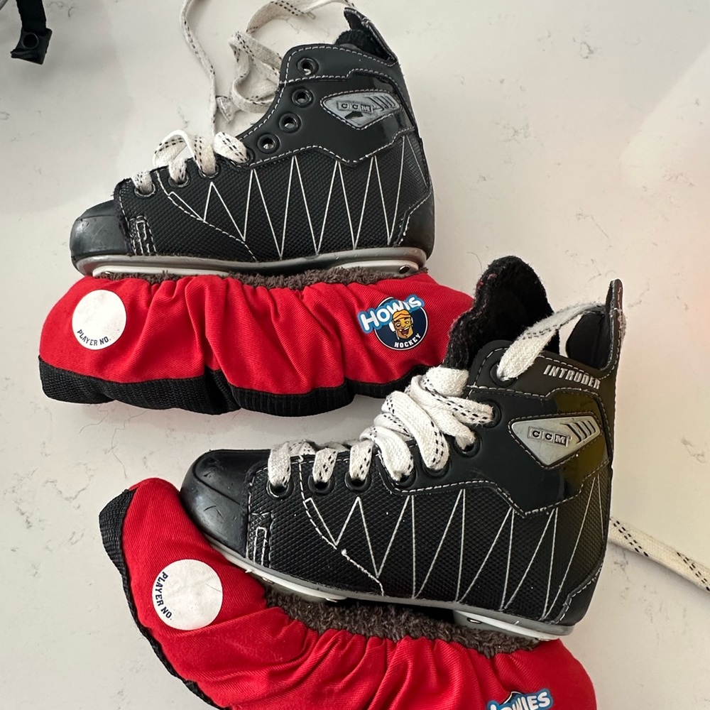 CCM Black and White Hockey Skates Boys Kids